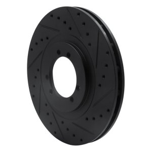 Hummer H1 Brake Rotor (1) - Rear RightFront Right - R1 Concepts - Drilled & Slotted - Black - `96-`06